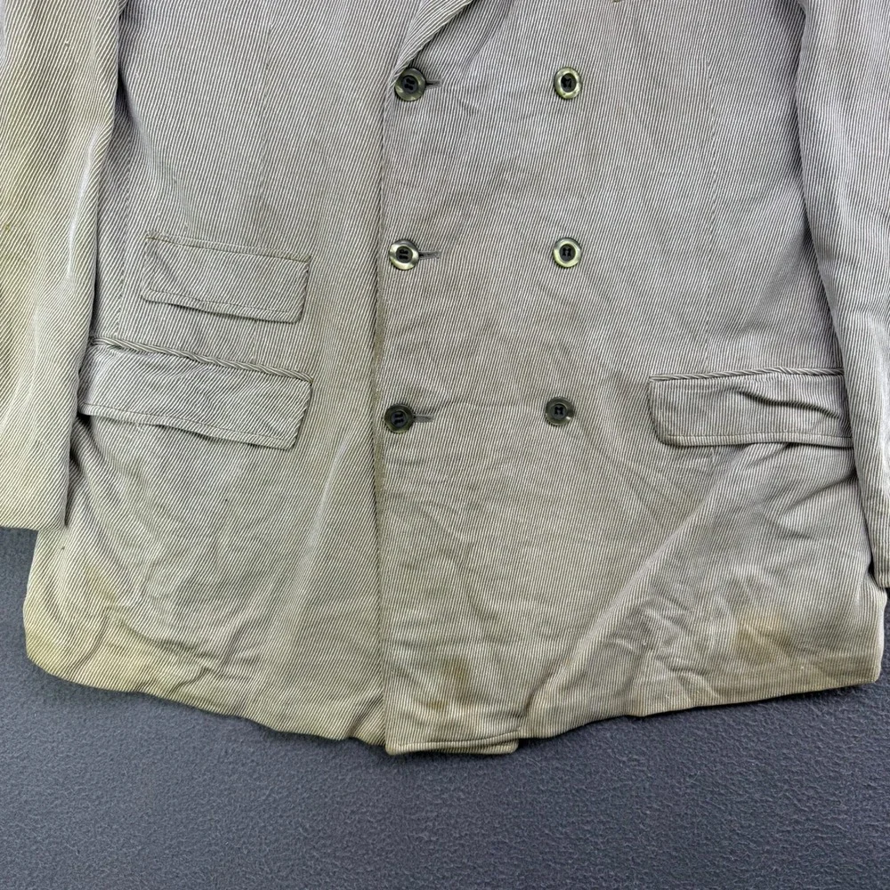 Vintage Corduroy Matiles Shop Jacket Men 41R Double Breasted Thrashed Grunge
